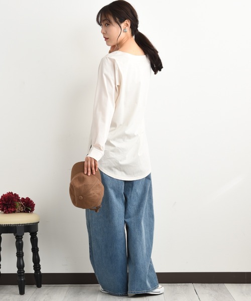 INTERPLANET（インタープラネット）の「シンプルロゴＴシャツ（Tシャツ/カットソー・レディース・アイボリー/ブラック/グレー・FREE）」の10枚目の写真