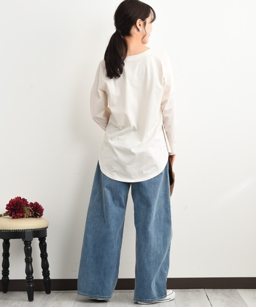 INTERPLANET（インタープラネット）の「シンプルロゴＴシャツ（Tシャツ/カットソー・レディース・アイボリー/ブラック/グレー・FREE）」の11枚目の写真