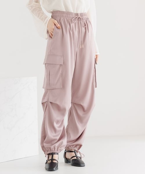 mysty woman（ミスティウーマン）の「ミリタリードロストカーゴパンツ　965214（カーゴパンツ・レディース・ホワイト系その他/ピンクベージュ/チャコールグレー・FREE）」の3枚目の写真