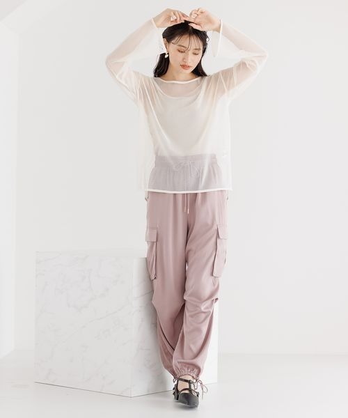 mysty woman（ミスティウーマン）の「ミリタリードロストカーゴパンツ　965214（カーゴパンツ・レディース・ホワイト系その他/ピンクベージュ/チャコールグレー・FREE）」の14枚目の写真