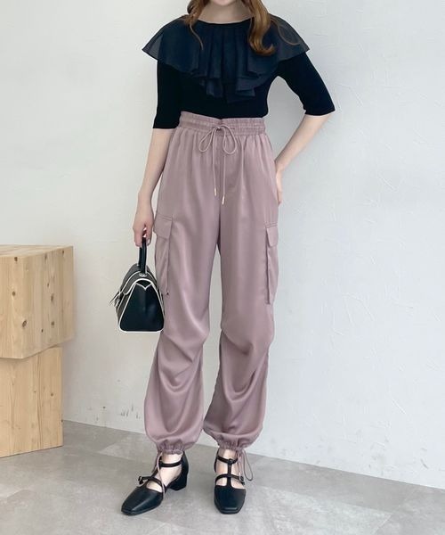 mysty woman（ミスティウーマン）の「ミリタリードロストカーゴパンツ　965214（カーゴパンツ・レディース・ホワイト系その他/ピンクベージュ/チャコールグレー・FREE）」の21枚目の写真