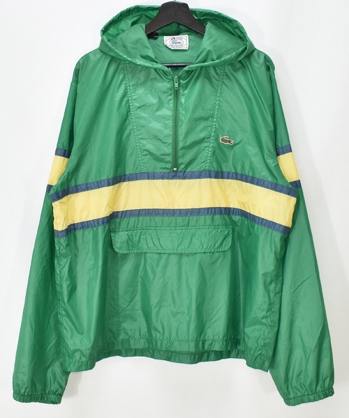 70s-80s ラコステ　izod アノラック　パーカー Vintage 70s 80s Izod Lacoste Yellow Nylon Portable Anorak