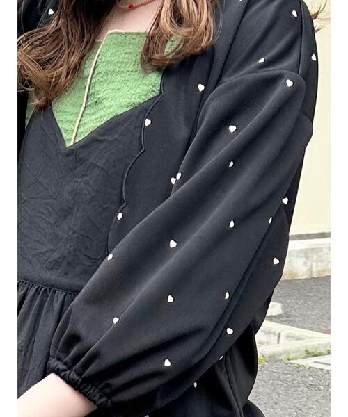 ehka sopo（エヘカソポ）の「◎スカラップカーディガン（カーディガン/ボレロ・レディース・レッド/オフホワイト/ブラック・F）」の12枚目の写真