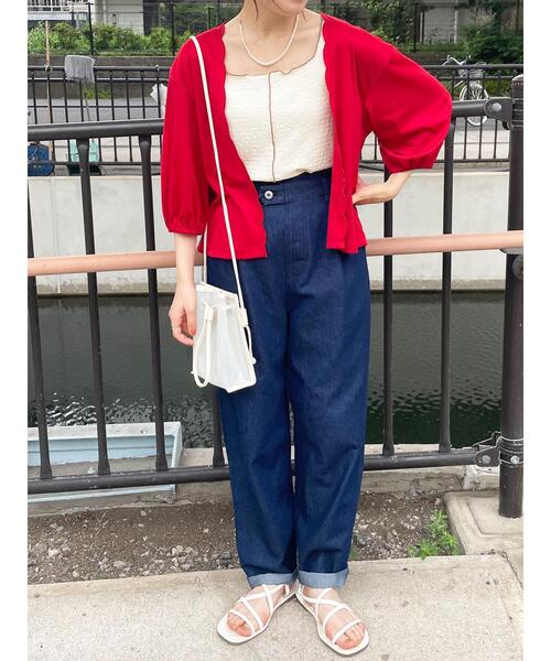 ehka sopo（エヘカソポ）の「◎スカラップカーディガン（カーディガン/ボレロ・レディース・レッド/オフホワイト/ブラック・F）」の19枚目の写真