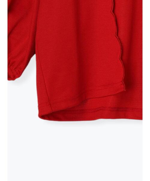 ehka sopo（エヘカソポ）の「◎スカラップカーディガン（カーディガン/ボレロ・レディース・レッド/オフホワイト/ブラック・F）」の5枚目の写真