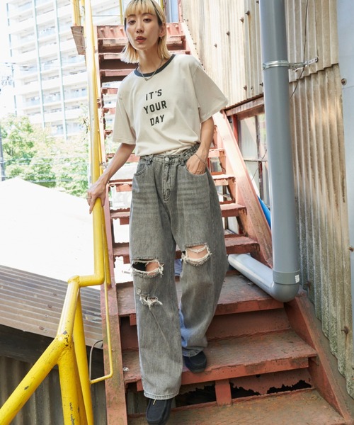 Auntie Rosa Holiday（アンティローザホリデー）の「フロントロゴリンガーT（Tシャツ/カットソー・レディース・オフホワイト/ベージュ・FREE）」の9枚目の写真