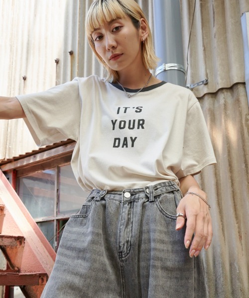 Auntie Rosa Holiday（アンティローザホリデー）の「フロントロゴリンガーT（Tシャツ/カットソー・レディース・オフホワイト/ベージュ・FREE）」の6枚目の写真