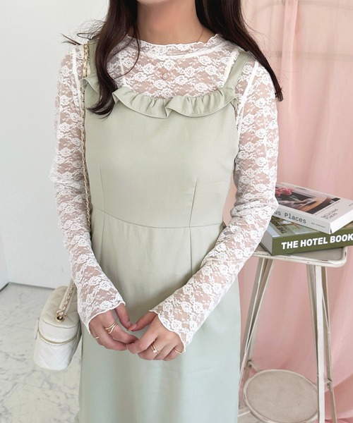 apres jour(アプレジュール)の「フリルキャミワンピース【ZOZOTOWN限定アイテム】(ワンピース・レディース・ミント/グレイッシュベージュ/ブラック・MEDIUM/X-LARGE/SMALL)」の7枚目の写真