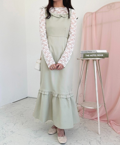 apres jour(アプレジュール)の「フリルキャミワンピース【ZOZOTOWN限定アイテム】(ワンピース・レディース・ミント/グレイッシュベージュ/ブラック・MEDIUM/X-LARGE/SMALL)」の10枚目の写真