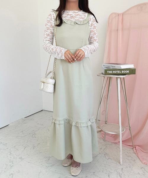 apres jour(アプレジュール)の「フリルキャミワンピース【ZOZOTOWN限定アイテム】(ワンピース・レディース・ミント/グレイッシュベージュ/ブラック・MEDIUM/X-LARGE/SMALL)」の11枚目の写真