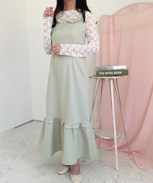 apres jour(アプレジュール)の「フリルキャミワンピース【ZOZOTOWN限定アイテム】(ワンピース・レディース・ミント/グレイッシュベージュ/ブラック・MEDIUM/X-LARGE/SMALL)」の12枚目の写真