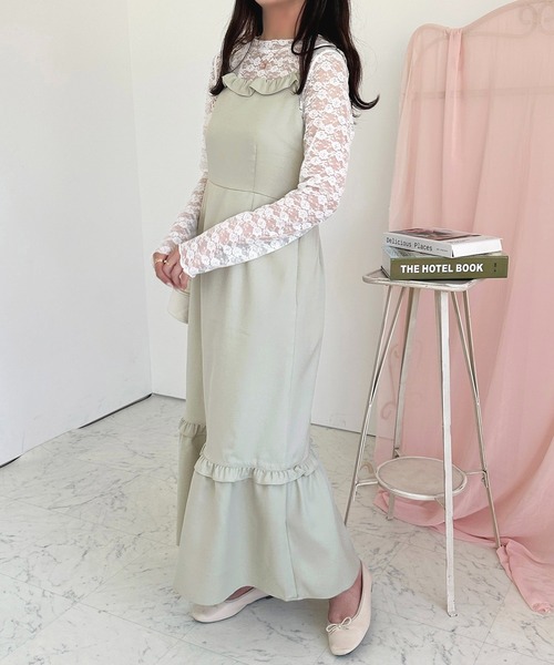 apres jour(アプレジュール)の「フリルキャミワンピース【ZOZOTOWN限定アイテム】(ワンピース・レディース・ミント/グレイッシュベージュ/ブラック・MEDIUM/X-LARGE/SMALL)」の13枚目の写真