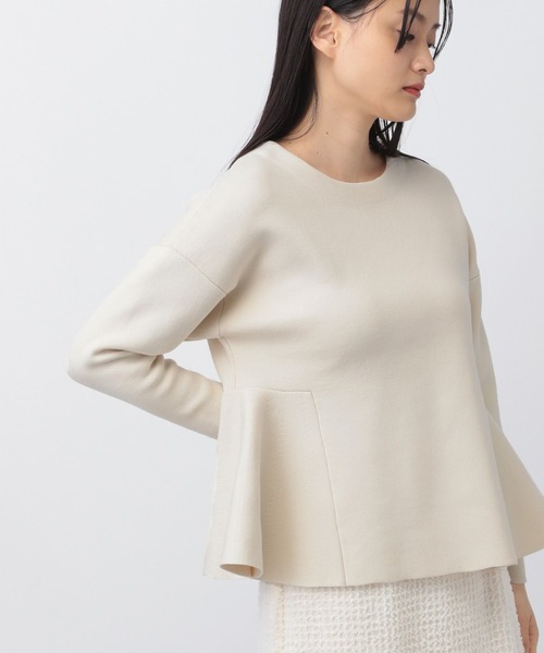 A part by（アパートバイ）の「ペプラムニットプルオーバー長袖（ニット/セーター・レディース・ブラック/アイボリー・FREE）」の11枚目の写真