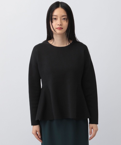 A part by（アパートバイ）の「ペプラムニットプルオーバー長袖（ニット/セーター・レディース・ブラック/アイボリー・FREE）」の5枚目の写真