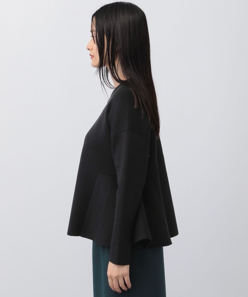 A part by（アパートバイ）の「ペプラムニットプルオーバー長袖（ニット/セーター・レディース・ブラック/アイボリー・FREE）」の10枚目の写真