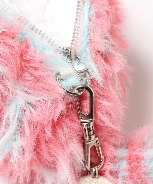 amok / TIGER KNIT BAG PINK/ショルダーバッグ/--/PNK/無地 amok（アモク）の「TIGER KNIT BAG（ショルダーバッグ）」 - WEAR