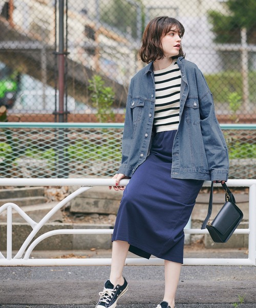 coca(coca)(コカ)の「ビッグシルエットデニムジャケット(デニムジャケット・レディース・ブルー/アイボリー・M/L)」の5枚目の写真