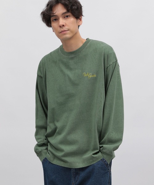 LAKOLE(ラコレ)の「ピグメントフラワー長袖T / 975677(Tシャツ/カットソー・メンズ・グレー/ライトグレー/グリーン・MEDIUM/LARGE)」の3枚目の写真