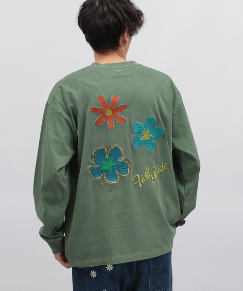 LAKOLE(ラコレ)の「ピグメントフラワー長袖T / 975677(Tシャツ/カットソー・メンズ・グレー/ライトグレー/グリーン・MEDIUM/LARGE)」の4枚目の写真
