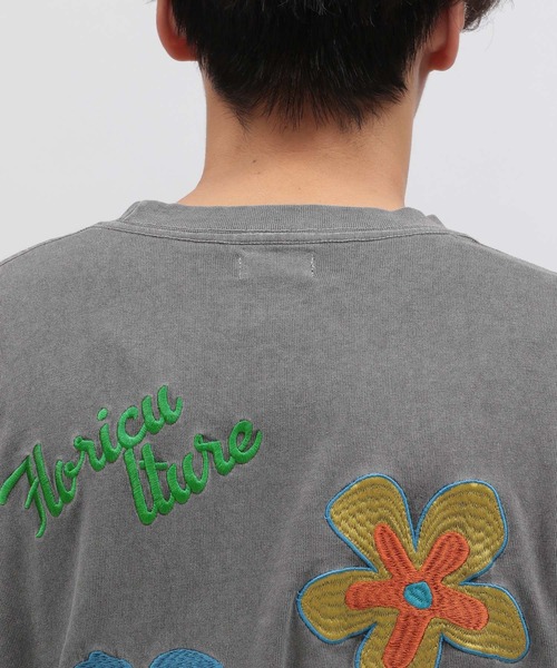 LAKOLE(ラコレ)の「ピグメントフラワー長袖T / 975677(Tシャツ/カットソー・メンズ・グレー/ライトグレー/グリーン・MEDIUM/LARGE)」の14枚目の写真