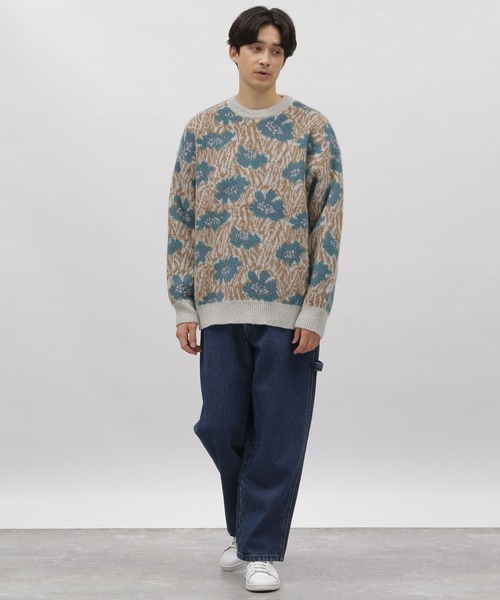 LAKOLE（ラコレ）の「フラワージャガードプルオーバー / 903939（ニット/セーター・メンズ・ライトグレー/ブラック/サックスブルー・MEDIUM/X-LARGE/LARGE）」の8枚目の写真