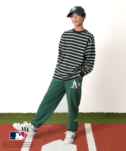 GLAZOS（グラソス）の「【MLB】裏毛チーム刺しゅうワッペン付きスウェットパンツ（その他パンツ・キッズ・ブラック/ネイビー/グレー/ブルー/グリーン・150cm/160cm/170cm/140cm）」の8枚目の写真