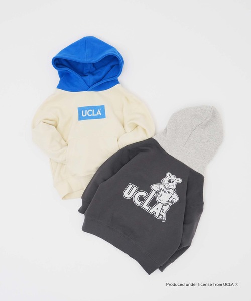 UCLA（ユーシーエルエー）の「【KIDS】【UCLA/ユーシーエルエー】TYPY別注ボックスロゴフーディー/パーカー（パーカー・キッズ・チャコールグレー/オフホワイト・S/L/XXL/XL/M）」の6枚目の写真