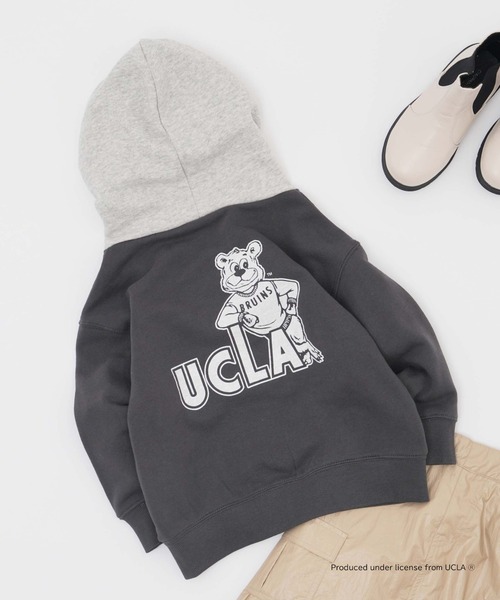 UCLA（ユーシーエルエー）の「【KIDS】【UCLA/ユーシーエルエー】TYPY別注ボックスロゴフーディー/パーカー（パーカー・キッズ・チャコールグレー/オフホワイト・S/L/XXL/XL/M）」の4枚目の写真