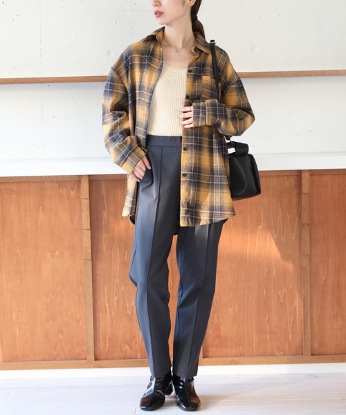 SETUP7（セットアップセブン）の「【SETUP7】リラックスオンブレチェックシャツ フランネルシャツ   KNF037（シャツ/ブラウス・レディース・レッド/ネイビー/イエロー・FREE）」の14枚目の写真