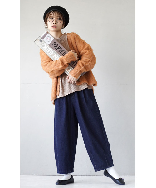 apartment department（アパートメントデパートメント）の「リングシャギー Vネックカーディガン（カーディガン/ボレロ・レディース・ライトベージュ/オレンジ/ライトグレー・M）」の12枚目の写真