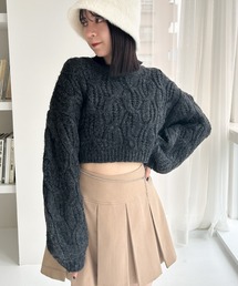 ケーブルショートニット 983816