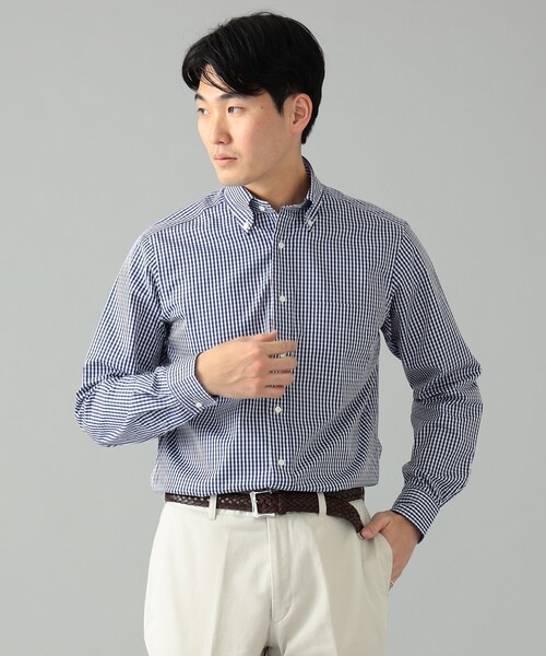 BEAMS F（ビームスエフ）の「BEAMS F / ギンガムチェック ボタンダウンシャツ（シャツ/ブラウス・メンズ・ネイビー・38/40/41/43/42/37/39）」の5枚目の写真