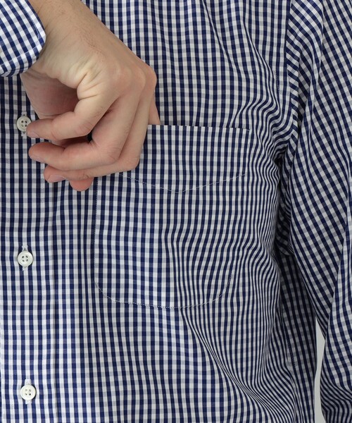 BEAMS F（ビームスエフ）の「BEAMS F / ギンガムチェック ボタンダウンシャツ（シャツ/ブラウス・メンズ・ネイビー・38/40/41/43/42/37/39）」の15枚目の写真