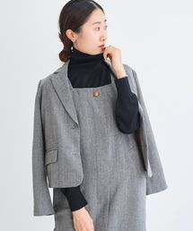 ヘリンボーン柄ショートテーラージャケット