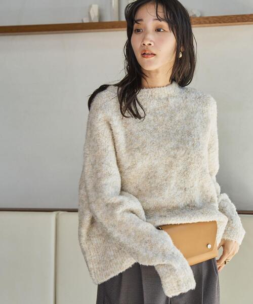 coen(コーエン)の「ボートネックブークレーニット(ニット/セーター・レディース・ベージュ/レッド/オフホワイト/イエロー/ダークグレー/ライトピンク/コバルトブルー・FREE)」の2枚目の写真