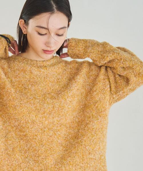 coen(コーエン)の「ボートネックブークレーニット(ニット/セーター・レディース・ベージュ/レッド/オフホワイト/イエロー/ダークグレー/ライトピンク/コバルトブルー・FREE)」の6枚目の写真