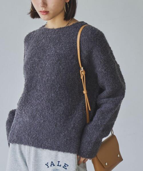 coen(コーエン)の「ボートネックブークレーニット(ニット/セーター・レディース・ベージュ/レッド/オフホワイト/イエロー/ダークグレー/ライトピンク/コバルトブルー・FREE)」の3枚目の写真