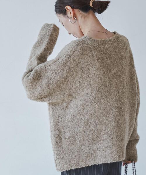 coen(コーエン)の「ボートネックブークレーニット(ニット/セーター・レディース・ベージュ/レッド/オフホワイト/イエロー/ダークグレー/ライトピンク/コバルトブルー・FREE)」の9枚目の写真