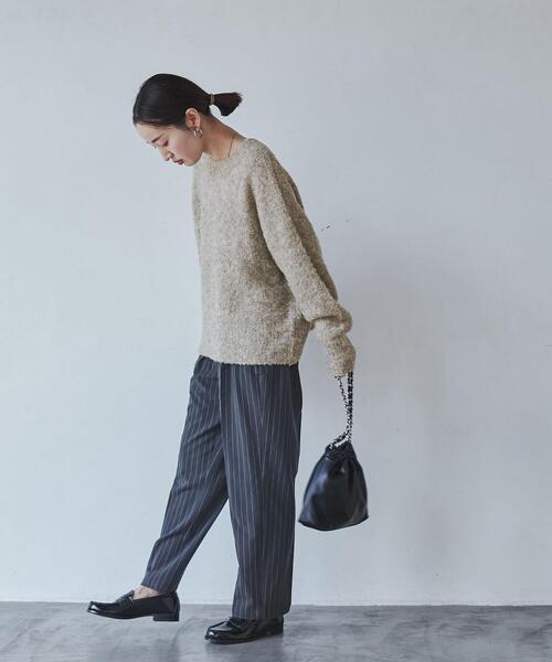 coen(コーエン)の「ボートネックブークレーニット(ニット/セーター・レディース・ベージュ/レッド/オフホワイト/イエロー/ダークグレー/ライトピンク/コバルトブルー・FREE)」の10枚目の写真