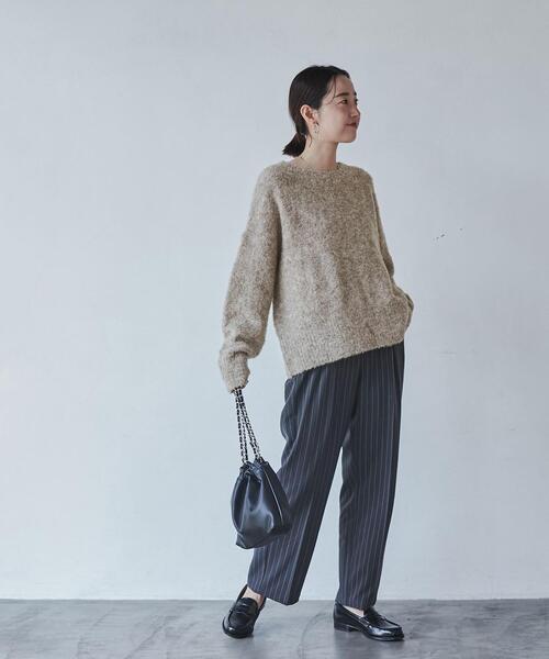 coen(コーエン)の「ボートネックブークレーニット(ニット/セーター・レディース・ベージュ/レッド/オフホワイト/イエロー/ダークグレー/ライトピンク/コバルトブルー・FREE)」の11枚目の写真