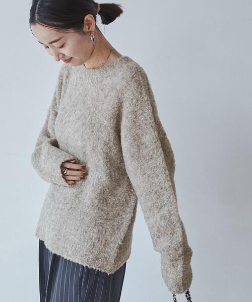 coen(コーエン)の「ボートネックブークレーニット(ニット/セーター・レディース・ベージュ/レッド/オフホワイト/イエロー/ダークグレー/ライトピンク/コバルトブルー・FREE)」の12枚目の写真