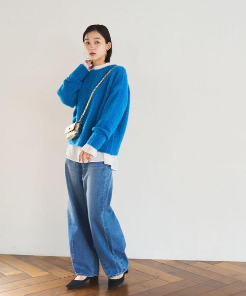 coen(コーエン)の「ボートネックブークレーニット(ニット/セーター・レディース・ベージュ/レッド/オフホワイト/イエロー/ダークグレー/ライトピンク/コバルトブルー・FREE)」の18枚目の写真