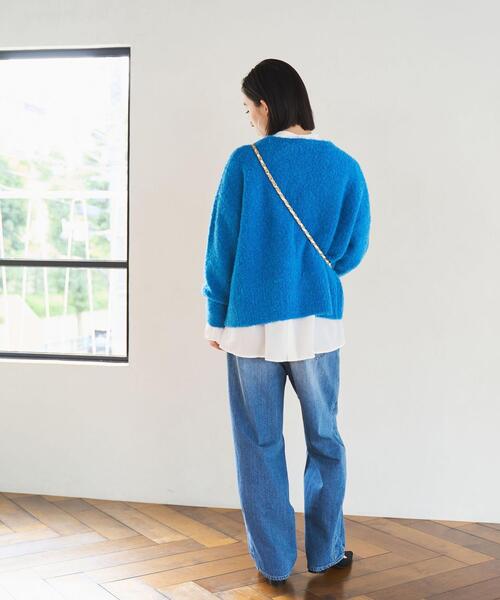 coen(コーエン)の「ボートネックブークレーニット(ニット/セーター・レディース・ベージュ/レッド/オフホワイト/イエロー/ダークグレー/ライトピンク/コバルトブルー・FREE)」の19枚目の写真