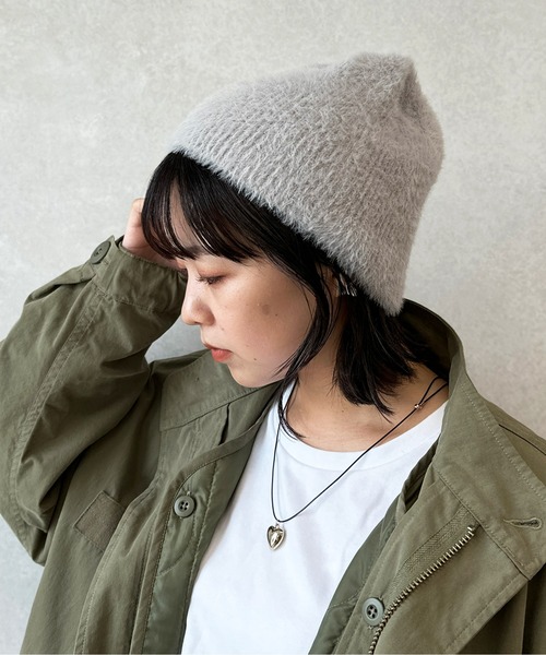 CPCM（シーピーシーエム）の「シャギービーニーキャップ（ニットキャップ/ビーニー・レディース・ブラック/アイボリー/グレー・FREE）」の3枚目の写真