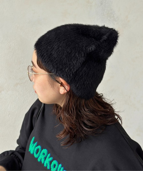 CPCM（シーピーシーエム）の「シャギービーニーキャップ（ニットキャップ/ビーニー・レディース・ブラック/アイボリー/グレー・FREE）」の9枚目の写真