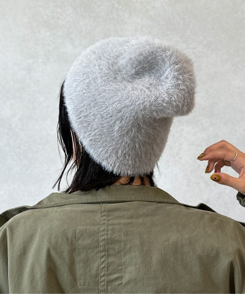 CPCM（シーピーシーエム）の「シャギービーニーキャップ（ニットキャップ/ビーニー・レディース・ブラック/アイボリー/グレー・FREE）」の6枚目の写真