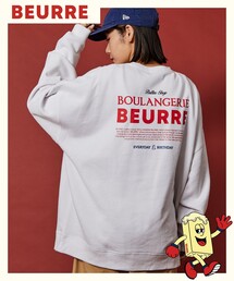 FREAK'S STORE（フリークスストア）の「限定展開 BOULANGERIE BEURRE/ブーランジェリーブール 別注 ビッグシルエット バックプリント クルーネックスウェット（スウェット）」