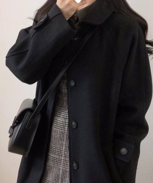 おしゃれスタ(オシャレスタ)の「ステンカラーコート(ステンカラーコート・レディース・ベージュ/ブラック・S/M)」の5枚目の写真