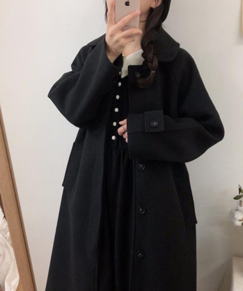 おしゃれスタ(オシャレスタ)の「ステンカラーコート(ステンカラーコート・レディース・ベージュ/ブラック・S/M)」の6枚目の写真