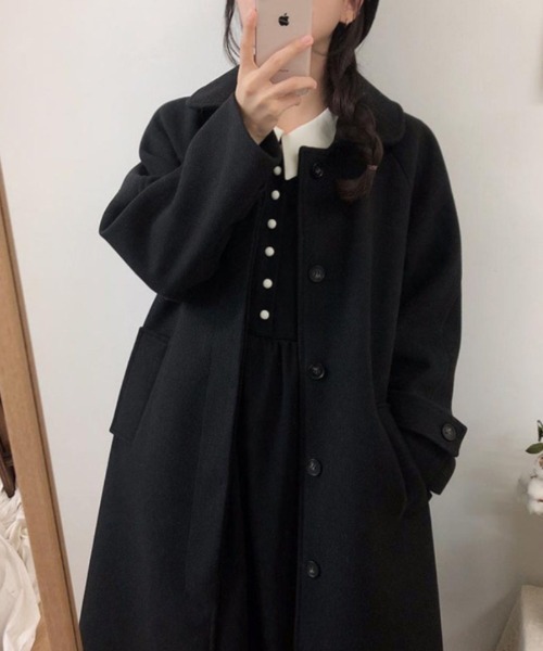 おしゃれスタ(オシャレスタ)の「ステンカラーコート(ステンカラーコート・レディース・ベージュ/ブラック・S/M)」の8枚目の写真